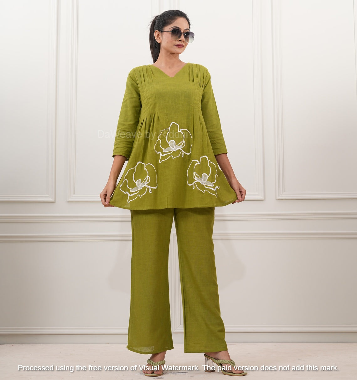 Pleated abstract Coord- Green