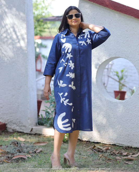 Boho Linen Shirt Dress