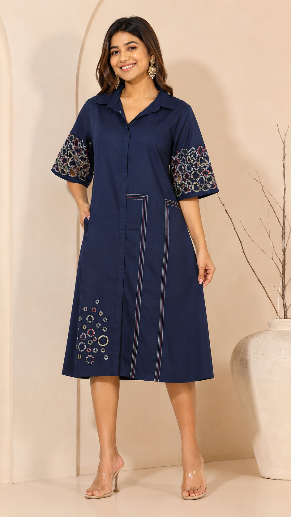 Navy Mosaic Dress