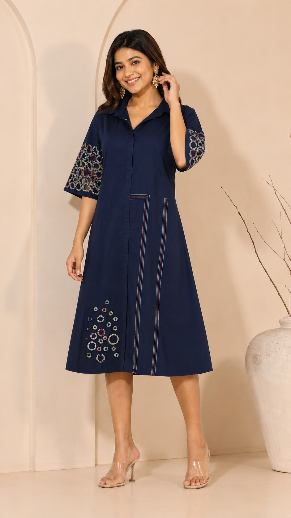 Navy Mosaic Dress