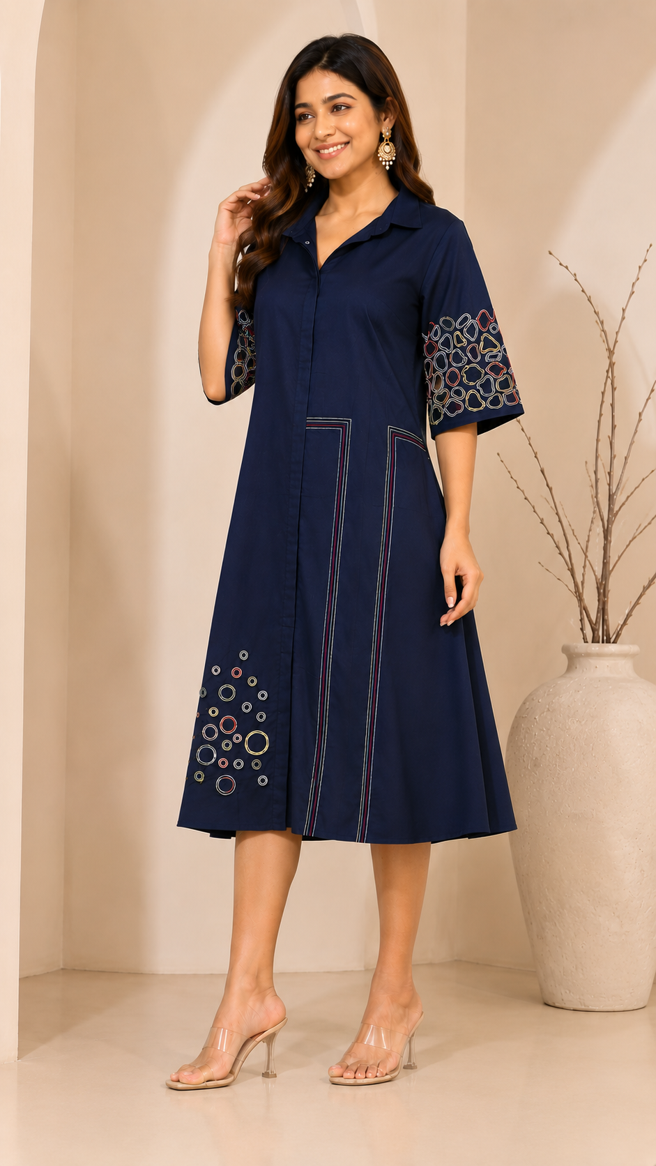 Navy Mosaic Dress
