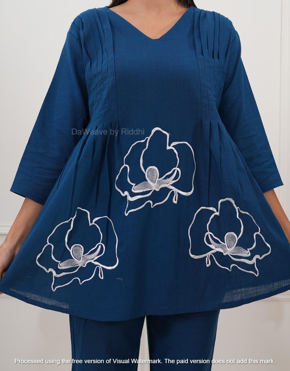Pleated abstract Coord- Blue