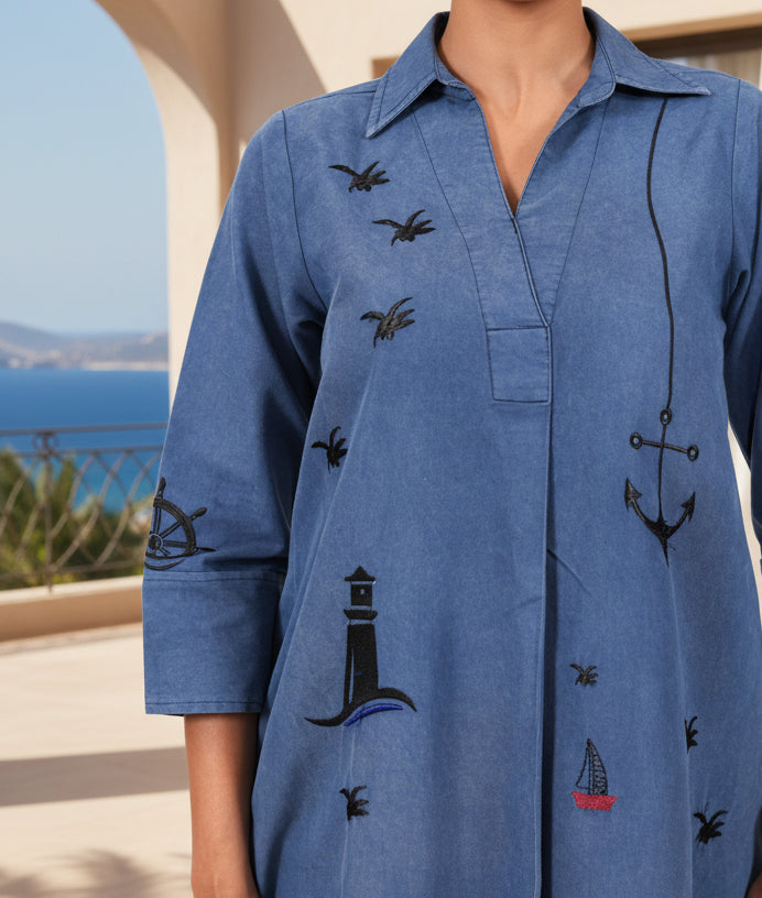 Sea you Soon Denim Dress