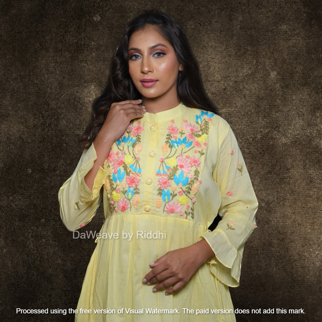 Mulmul Tassel Dress - Yellow